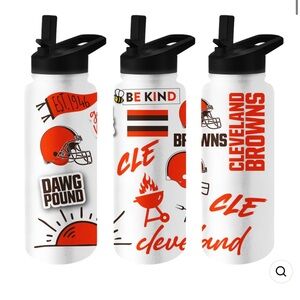 Cleveland Browns 34oz Native Quencher Bottle Flip Top Browns Pride And Logo‎